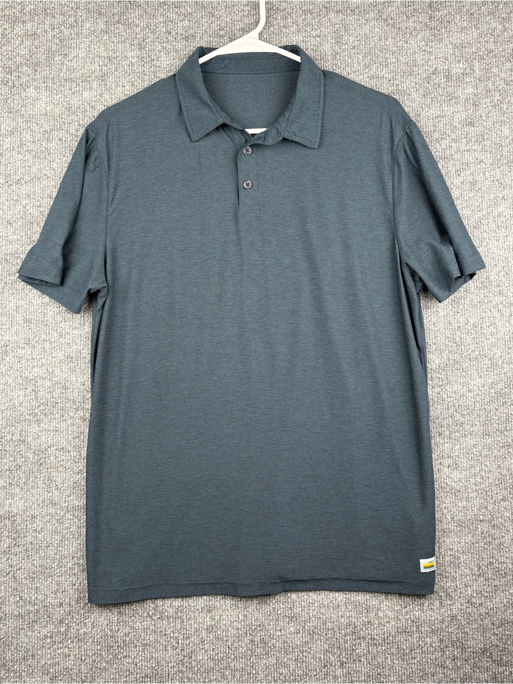 Vuori Mens Strato Tech Polo Shirt Blue Heather V188 Performance Apparel Size M